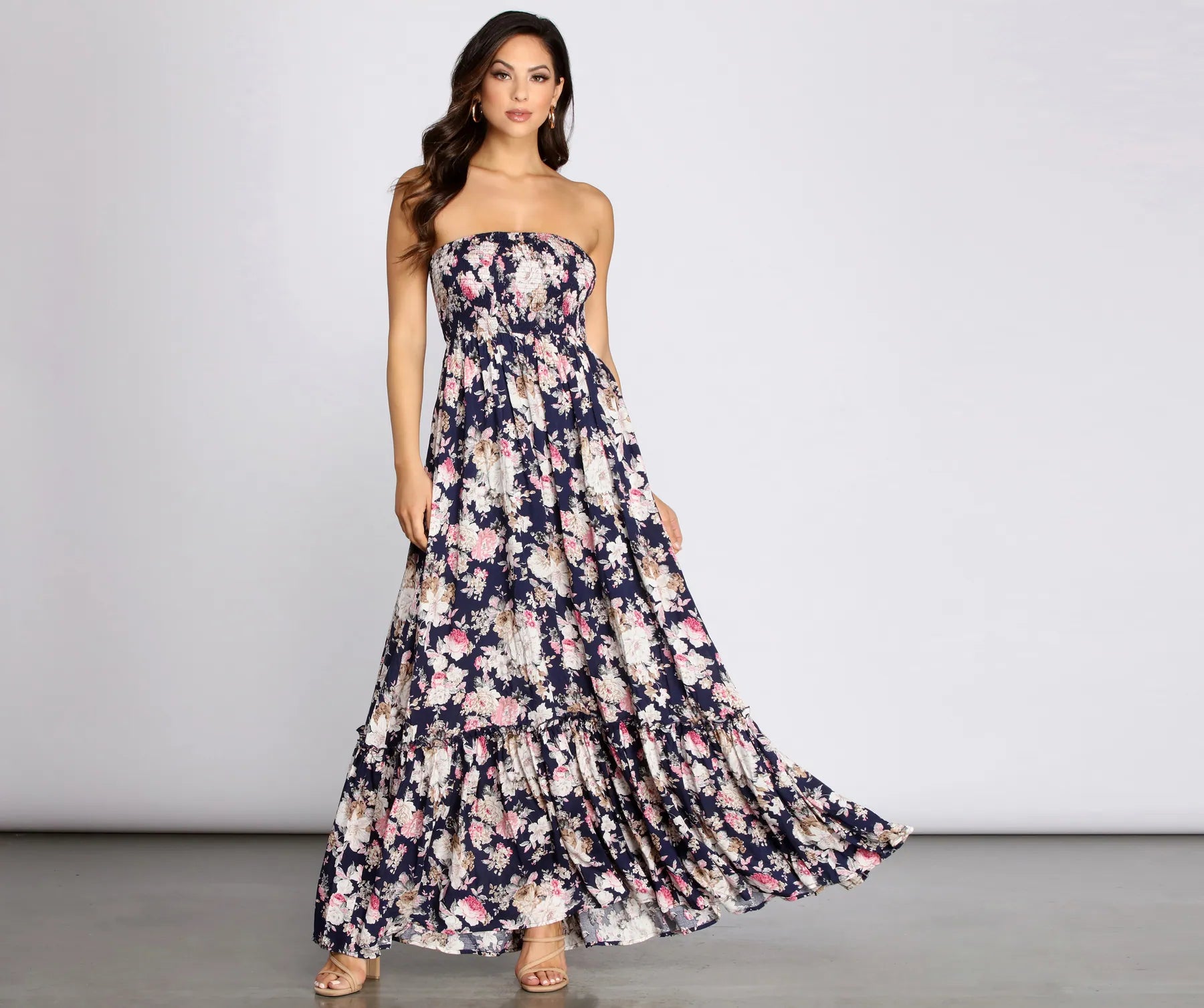 Fashion pieces that complement every woman’s style   Getaway Girl Floral Smocked Tube Maxi Dress