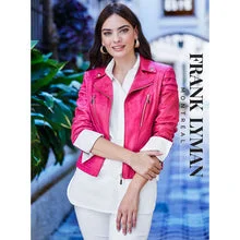 Frank lyman pink leatherette jacket.