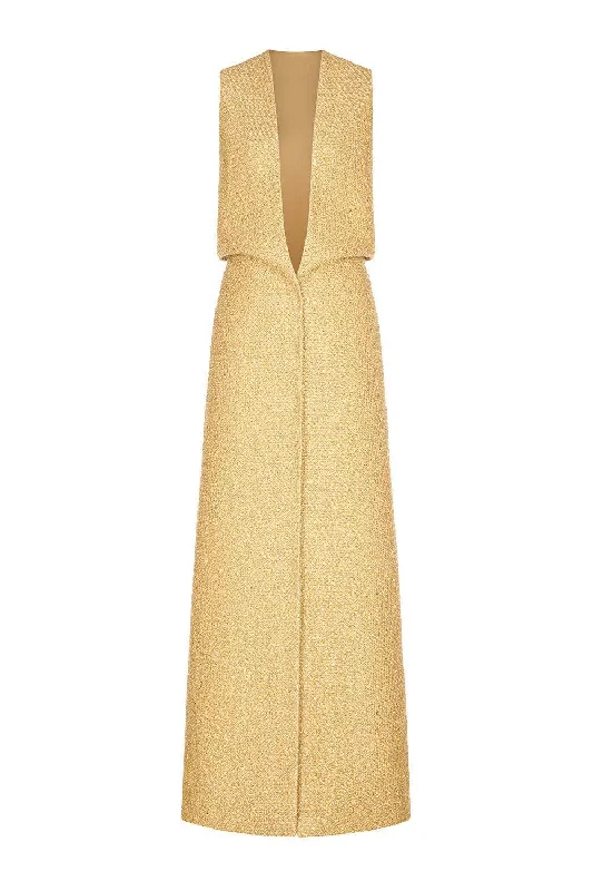 Gold Harmonia Tweed Dress