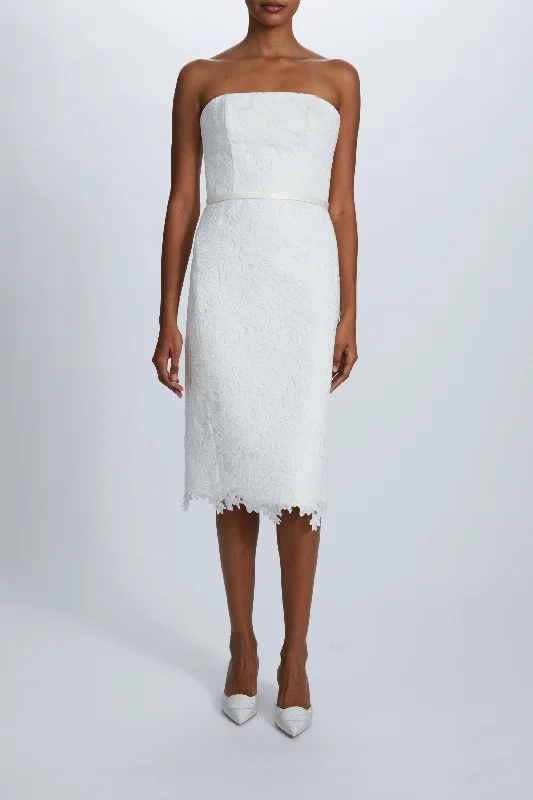 Guipure Lace Strapless Dress