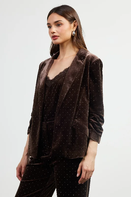 Own the Night Blazer - Brown Rhinestone