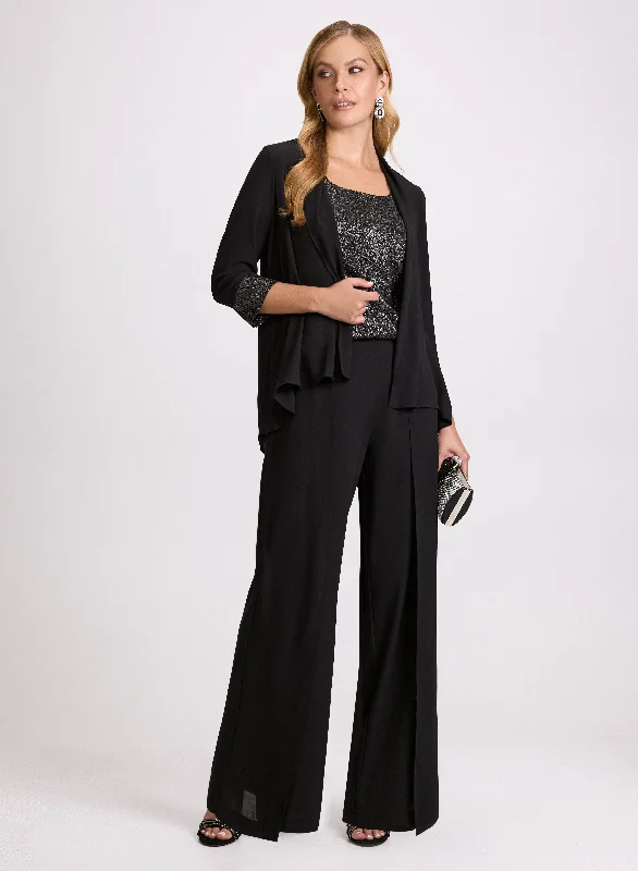 Shimmer Jacket, Top & Pants Set