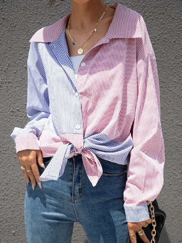 KittenAlarm - Colorblock Striped Shirt