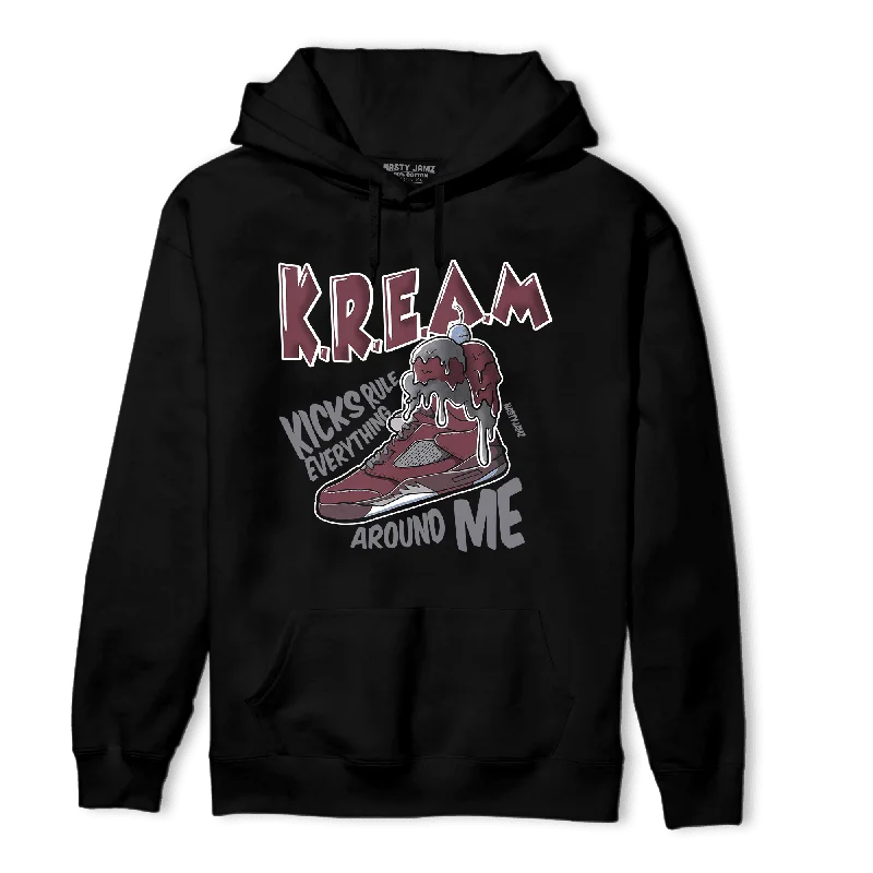 NastyJamz Burgundy 5s Hoodie Match Kream Sneaker