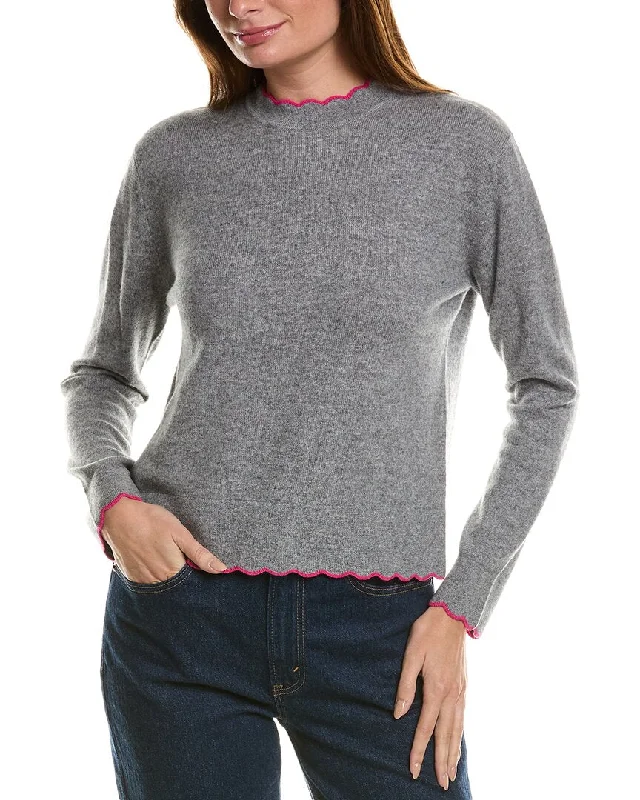 Fashionable clothing that fits every occasion   Forte Cashmere Scallop Edge Boxy Cashmere Sweater