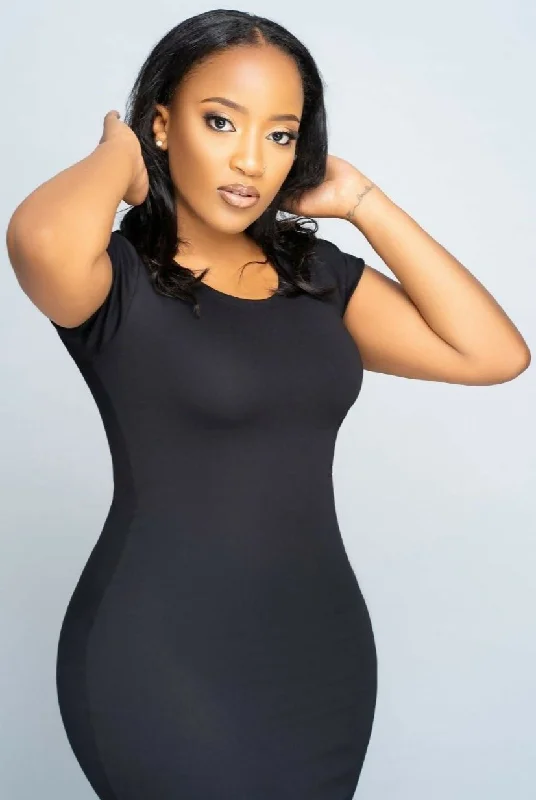 Zia Africa " Angelina"Maxi Bodycon Dress - Black