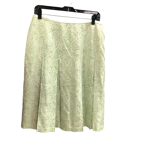 Skirt Designer By Brooks Brothers In Green & White, Size: L